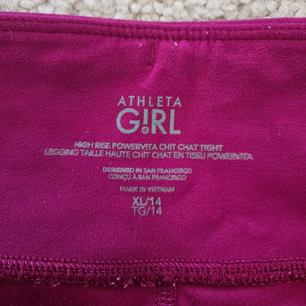 Athleta Girl High Rise Chit Chat Legging XL / 14